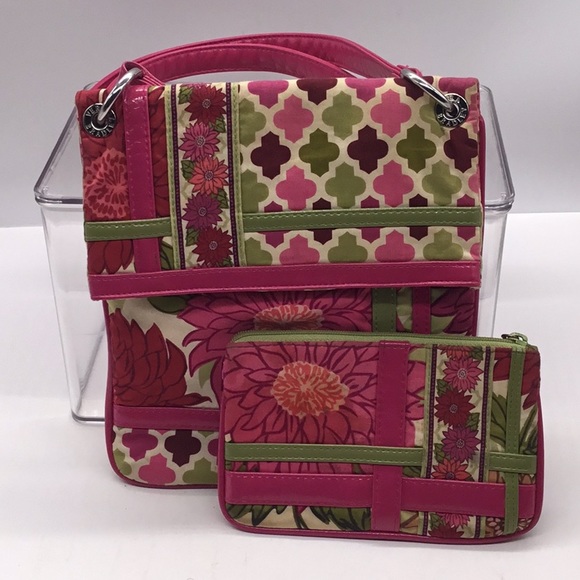 Vera Bradley Handbags - Vera Bradley Pink Floral Print Crossbody Bag & Wallet Bundle